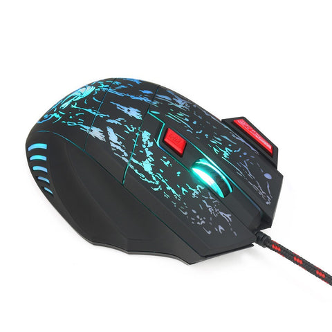 HXSJ H300 USB Wired Gaming Mouse Ergonomic Mice with Breathing Light 5500DPI 7 Buttons for PC Laptop