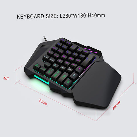 HXSJ J50 One-Handed Gaming Keyboard Mouse Combo