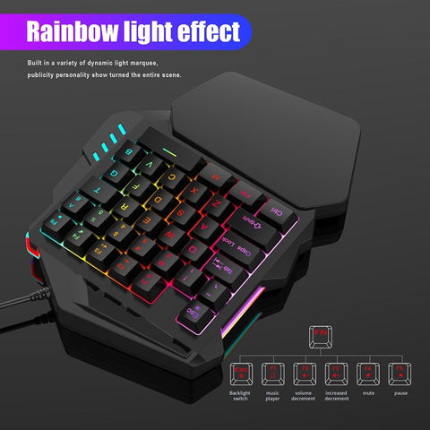 HXSJ J50 One-Handed Gaming Keyboard Mouse Combo