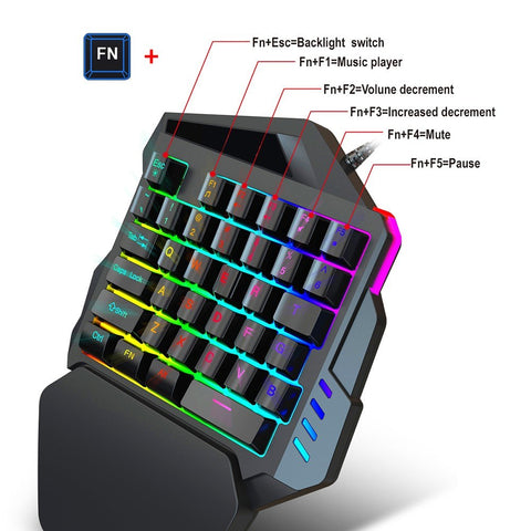 HXSJ J50 One-Handed Gaming Keyboard Mouse Combo