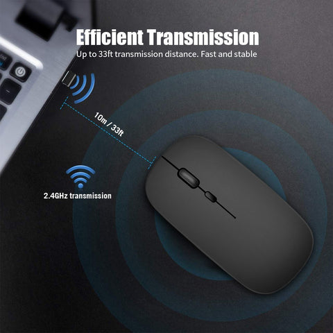 HXSJ Wireless 2.4G Mouse Ultra-thin Silent Mouse Portable and Sleek Mice Rechargeable Mouse 10m/33ft Wireless Transmission (Rose Gold)