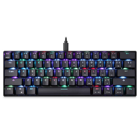 MOTOSPEED CK61 RGB Mechanical Gaming Keyboard OUTMU Red Switches Keyboard 61 Keys Anti-ghosting with Backlight for Gaming Black