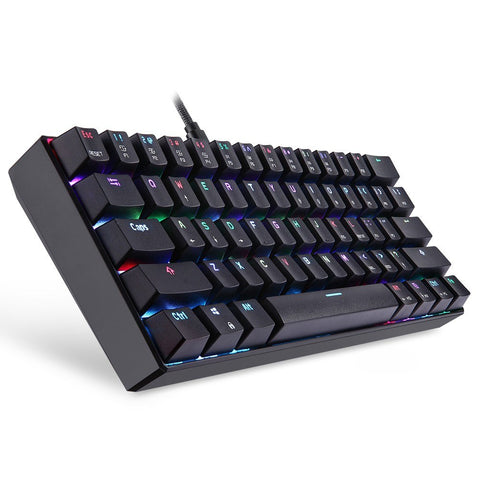 MOTOSPEED CK61 RGB Mechanical Gaming Keyboard OUTMU Red Switches Keyboard 61 Keys Anti-ghosting with Backlight for Gaming Black
