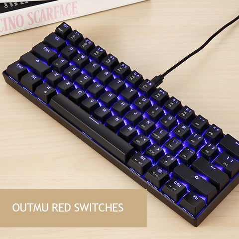 MOTOSPEED CK61 RGB Mechanical Gaming Keyboard OUTMU Red Switches Keyboard 61 Keys Anti-ghosting with Backlight for Gaming Black