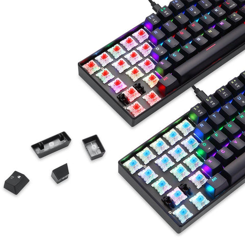 MOTOSPEED CK61 RGB Mechanical Gaming Keyboard OUTMU Red Switches Keyboard 61 Keys Anti-ghosting with Backlight for Gaming Black