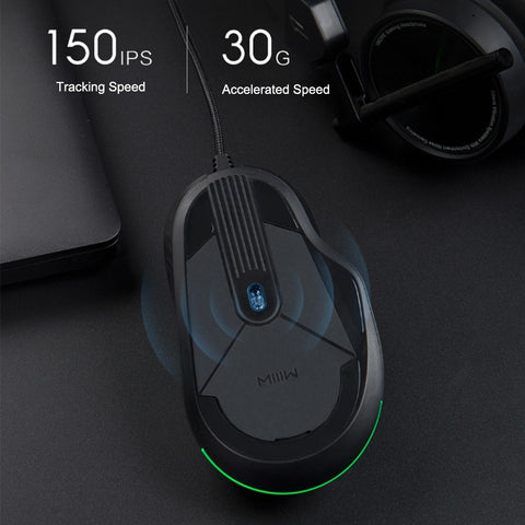 MIIIW 700G RGB Colorful Wired Gaming Mouse 6 Buttons 7200DPI Ergonomic Gamer PC Mouse
