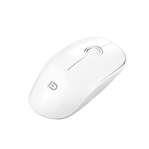 FD V8 2.4G Wireless Mute Mouse Plug & Play Slim Mice Optical Tracking Power Saving Smooth Scroll Wheel for Laptop PC (White)