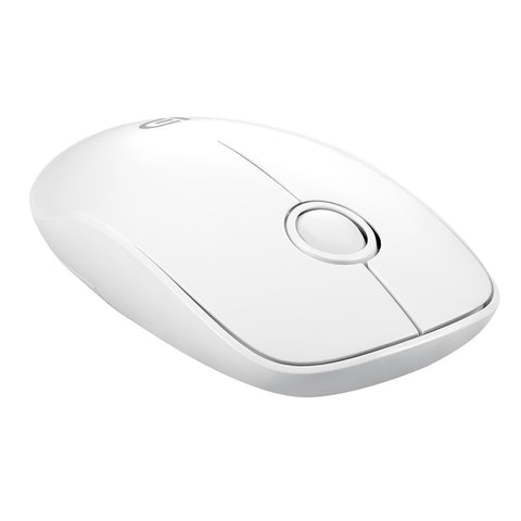 FD V8 2.4G Wireless Mute Mouse Plug & Play Slim Mice Optical Tracking Power Saving Smooth Scroll Wheel for Laptop PC (White)