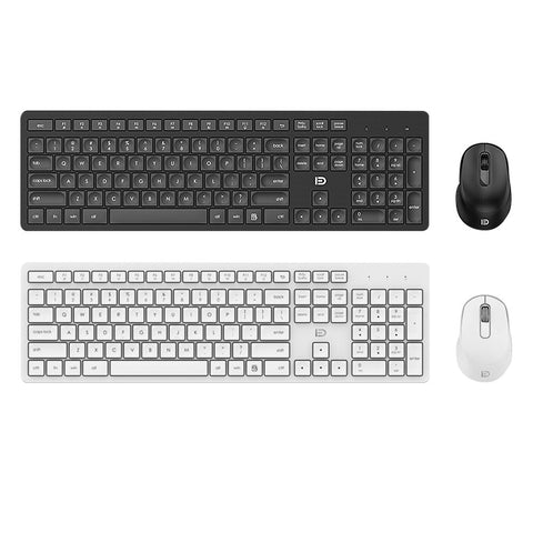 FUDE Wireless EK783 Keyboard & Mouse Combo 2.4GHz Concave Button Set Smart Power-Saving Silent Clicks Slim Combo for Laptop, Computer Black