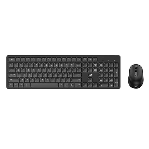 FUDE Wireless EK783 Keyboard & Mouse Combo 2.4GHz Concave Button Set Smart Power-Saving Silent Clicks Slim Combo for Laptop, Computer Black