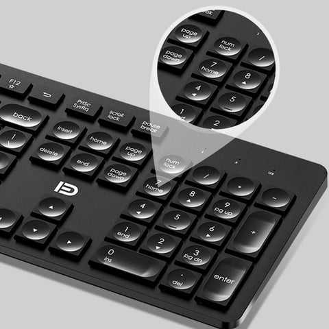 FUDE Wireless EK783 Keyboard & Mouse Combo 2.4GHz Concave Button Set Smart Power-Saving Silent Clicks Slim Combo for Laptop, Computer Black