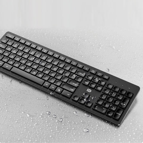 FUDE Wireless EK783 Keyboard & Mouse Combo 2.4GHz Concave Button Set Smart Power-Saving Silent Clicks Slim Combo for Laptop, Computer Black