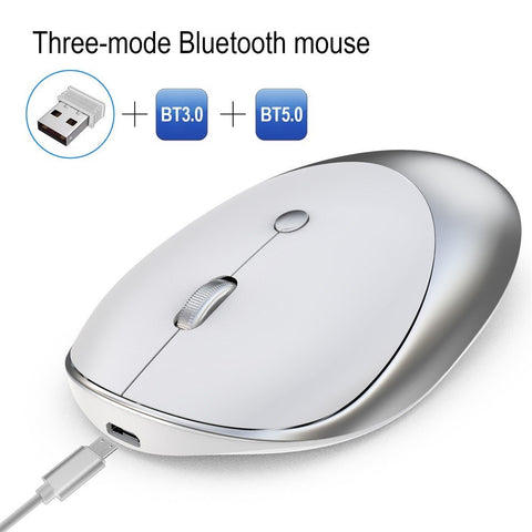 HXSJ T36 Three Mode BT 3.0 + 5.0 + 2.4G Wireless Mouse Silm Silent Design Rechargeable Optical Mouse For iPad PC Laptop