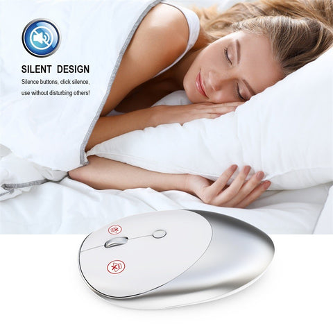 HXSJ T36 Three Mode BT 3.0 + 5.0 + 2.4G Wireless Mouse Silm Silent Design Rechargeable Optical Mouse For iPad PC Laptop