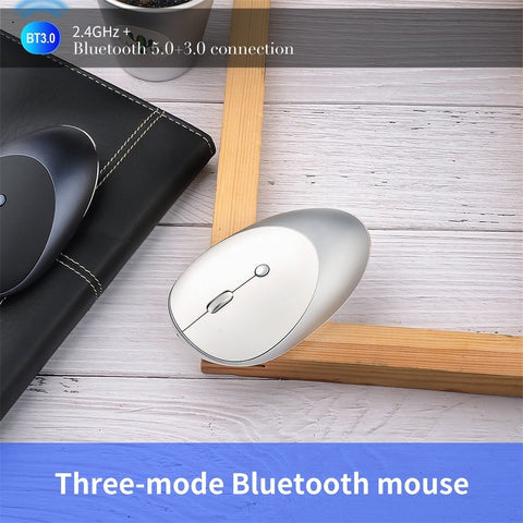 HXSJ T36 Three Mode BT 3.0 + 5.0 + 2.4G Wireless Mouse Silm Silent Design Rechargeable Optical Mouse For iPad PC Laptop