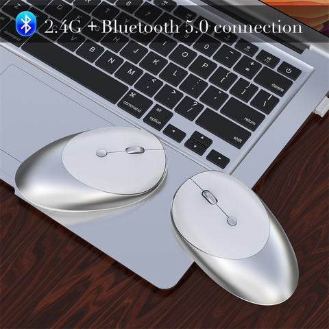 HXSJ T36 Three Mode BT 3.0 + 5.0 + 2.4G Wireless Mouse Silm Silent Design Rechargeable Optical Mouse For iPad PC Laptop