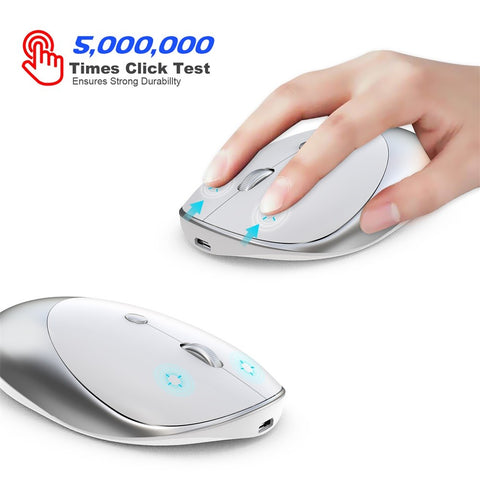 HXSJ T36 Three Mode BT 3.0 + 5.0 + 2.4G Wireless Mouse Silm Silent Design Rechargeable Optical Mouse For iPad PC Laptop