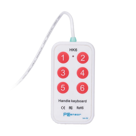 HK_6 USB Handle Keyboard 6 Buttons Handle Keyboard with 6 Shortcuts Support Custom Button Settings for Multimedia Teaching