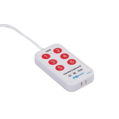 HK_6 USB Handle Keyboard 6 Buttons Handle Keyboard with 6 Shortcuts Support Custom Button Settings for Multimedia Teaching