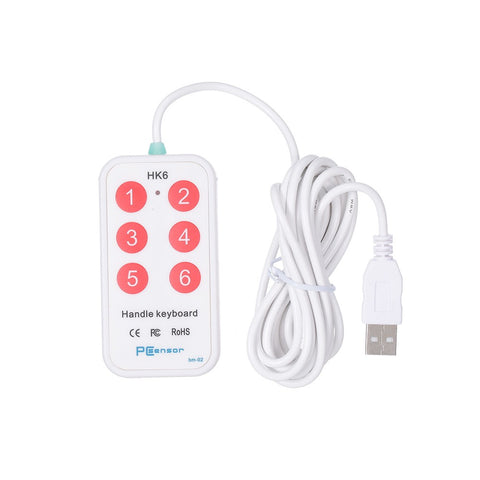 HK_6 USB Handle Keyboard 6 Buttons Handle Keyboard with 6 Shortcuts Support Custom Button Settings for Multimedia Teaching