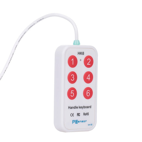 HK_6 USB Handle Keyboard 6 Buttons Handle Keyboard with 6 Shortcuts Support Custom Button Settings for Multimedia Teaching