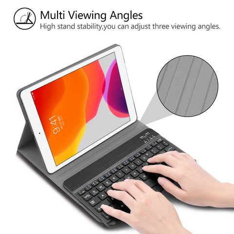 BT3.0 Wireless Keyboard Case iPad Protective Case Detachable Keyboard Case Replacement for iPad 10.2(2019) (Rose Gold-White)