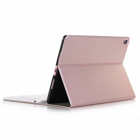BT3.0 Wireless Keyboard Case iPad Protective Case Detachable Keyboard Case Replacement for iPad 10.2(2019) (Rose Gold-White)