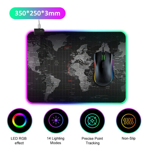 LEDs RGB Mouse Pad 14 Lighting Modes Gaming Extra Large Soft Extended Non Slip Mousepad for PC Laptop