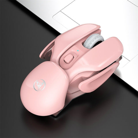HXSJ T37 Wireless Mouse 2.4G Wireless Mouse Mute Mouse 3 Adjustable DPI Built-in 500mAh  Rechargeable Battery Pink