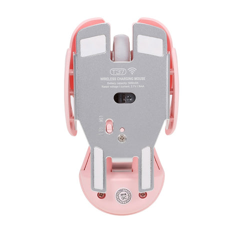 HXSJ T37 Wireless Mouse 2.4G Wireless Mouse Mute Mouse 3 Adjustable DPI Built-in 500mAh  Rechargeable Battery Pink