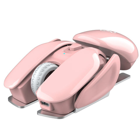 HXSJ T37 Wireless Mouse 2.4G Wireless Mouse Mute Mouse 3 Adjustable DPI Built-in 500mAh  Rechargeable Battery Pink