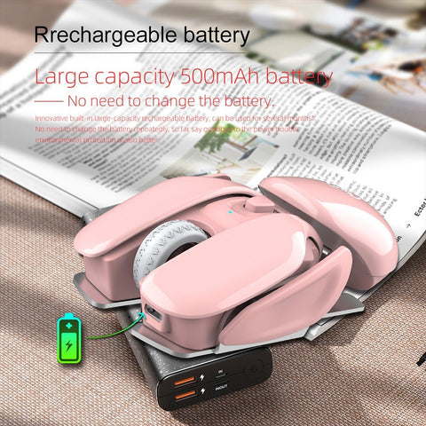 HXSJ T37 Wireless Mouse 2.4G Wireless Mouse Mute Mouse 3 Adjustable DPI Built-in 500mAh  Rechargeable Battery Pink