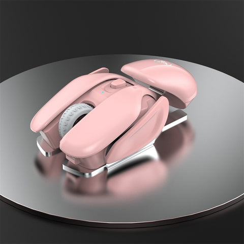 HXSJ T37 Wireless Mouse 2.4G Wireless Mouse Mute Mouse 3 Adjustable DPI Built-in 500mAh  Rechargeable Battery Pink
