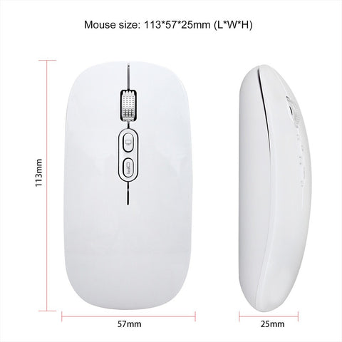 M103 Rechargeable Wireless Mouse 2.4G Wireless Mouse Ultra-thin Mute Mouse 3 Adjustable DPI Built-in 500mAh Battery White