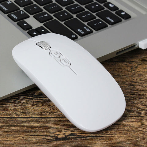 M103 Rechargeable Wireless Mouse 2.4G Wireless Mouse Ultra-thin Mute Mouse 3 Adjustable DPI Built-in 500mAh Battery White