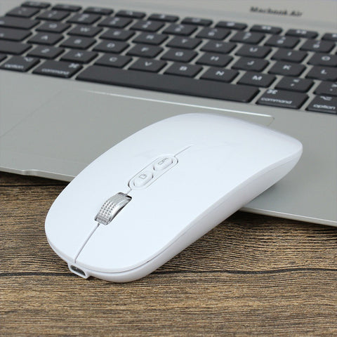 M103 Rechargeable Wireless Mouse 2.4G Wireless Mouse Ultra-thin Mute Mouse 3 Adjustable DPI Built-in 500mAh Battery White