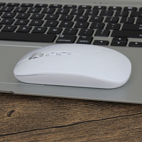 M103 Rechargeable Wireless Mouse 2.4G Wireless Mouse Ultra-thin Mute Mouse 3 Adjustable DPI Built-in 500mAh Battery White