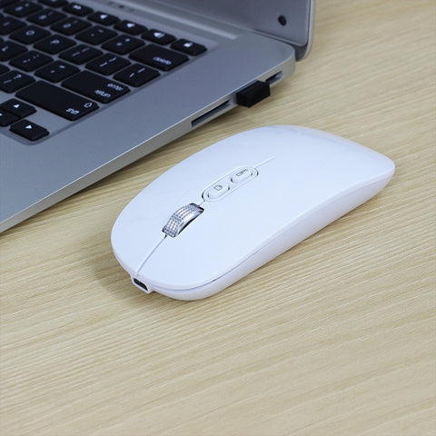 M103 Rechargeable Wireless Mouse 2.4G Wireless Mouse Ultra-thin Mute Mouse 3 Adjustable DPI Built-in 500mAh Battery White