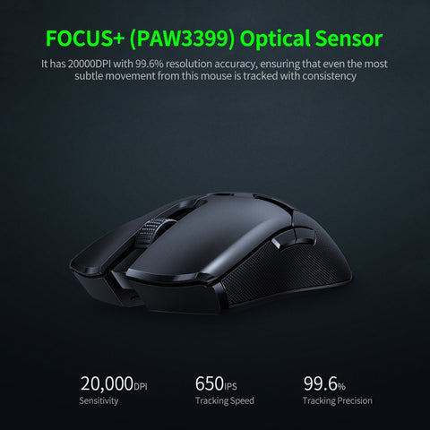 Razer Viper Ultimate Wireless Gaming Mouse HyperSpeed Wireless Technology 20000DPI FOCUS+ Optical Sensor (without Charging Base)