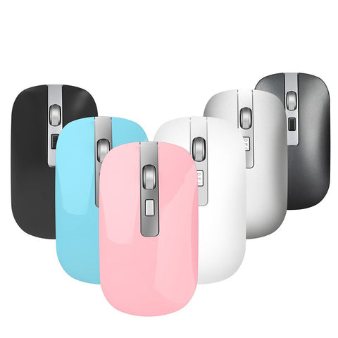 HXSJ M30 Rechargeable Wireless Mouse 2.4GHz Mice 1600DPI Metal Scroll Wheel For Working Office Silver