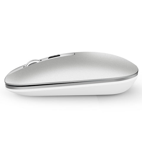 HXSJ M30 Rechargeable Wireless Mouse 2.4GHz Mice 1600DPI Metal Scroll Wheel For Working Office Silver