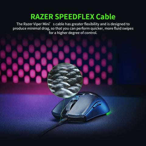 Razer Viper Mini 61g Lightweight Wired Mouse 8500DPI PAW3359 Optical Sensor Chroma RGB Gaming Mouse Mice SPEEDFLEX Cable