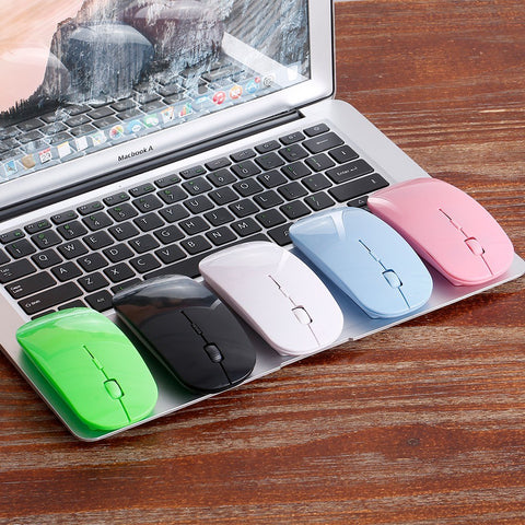 2.4G Wireless Mouse Portable Ultra-thin Mute Mouse 4 Keys Wireless Optical Mouse 1600DPI for   Desktop Computer Laptop Black