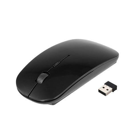 2.4G Wireless Mouse Portable Ultra-thin Mute Mouse 4 Keys Wireless Optical Mouse 1600DPI for   Desktop Computer Laptop Black