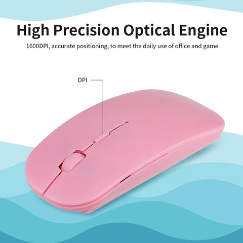 2.4G Wireless Mouse Portable Ultra-thin Mute Mouse 4 Keys Wireless Optical Mouse 1600DPI for   Desktop Computer Laptop Black