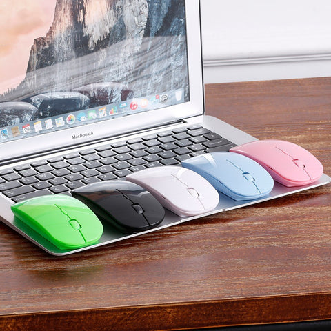 2.4G Wireless Mouse Portable Ultra-thin Mute Mouse 4 Keys Wireless Optical Mouse 1600DPI for   Desktop Computer Laptop Black