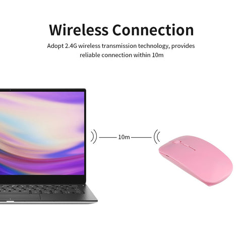 2.4G Wireless Mouse Portable Ultra-thin Mute Mouse 4 Keys Wireless Optical Mouse 1600DPI for   Desktop Computer Laptop Black