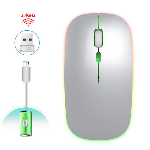 M40 Ultra-thin Wireless Mouse 2.4G Rechargeable Wireless Silent Mouse Ergonomic Design 3 Adjustable DPI Silver