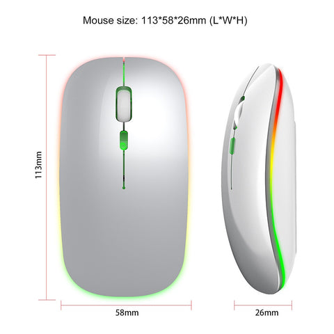 M40 Ultra-thin Wireless Mouse 2.4G Rechargeable Wireless Silent Mouse Ergonomic Design 3 Adjustable DPI Silver