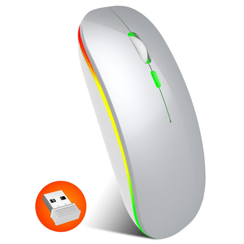 M40 Ultra-thin Wireless Mouse 2.4G Rechargeable Wireless Silent Mouse Ergonomic Design 3 Adjustable DPI Silver